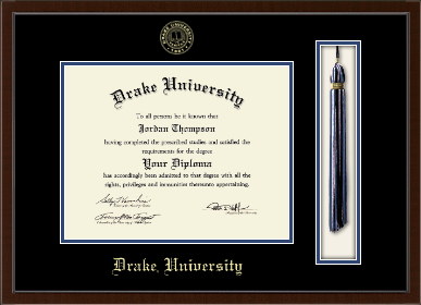 Drake University diploma frame - Tassel & Cord Diploma Frame in Delta