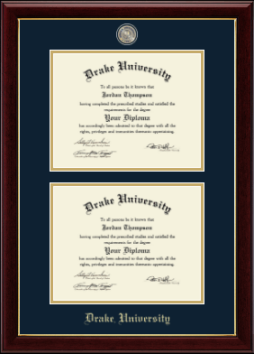 Drake University diploma frame - Masterpiece Medallion Double Diploma Frame in Gallery