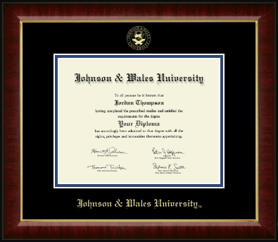 Johnson & Wales University in Rhode Island diploma frame - Gold Embossed Diploma Frame in Murano