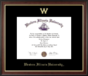 Western Illinois University Gold Embossed Diploma Frame in Studio Gold