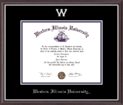 Western Illinois University Silver Embossed Diploma Frame in Devon
