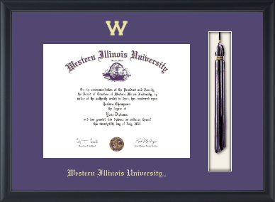 Western Illinois University diploma frame - Tassel & Cord Diploma Frame in Obsidian