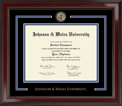 Johnson & Wales University in Rhode Island diploma frame - Showcase Edition Diploma Frame in Encore