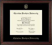 Christian Brothers University Gold Embossed Diploma Frame in Studio