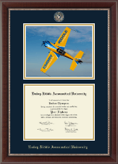 Embry-Riddle Aeronautical University diploma frame - Campus Scene Masterpiece Medallion Diploma Frame in Chateau