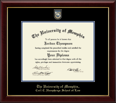 The University of Memphis diploma frame - Masterpiece Medallion Diploma Frame in Gallery