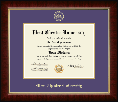 West Chester University diploma frame - Gold Embossed Diploma Frame in Murano