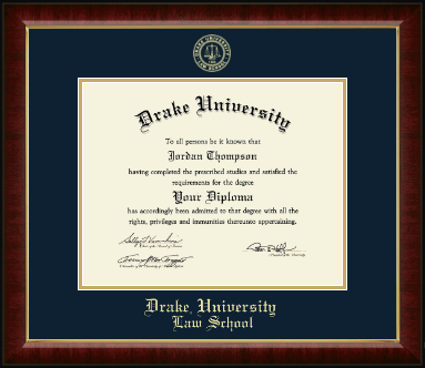 Drake University diploma frame - Gold Embossed Diploma Frame in Murano
