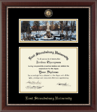 East Stroudsburg University diploma frame - Campus Scene Masterpiece Diploma Frame in Chateau