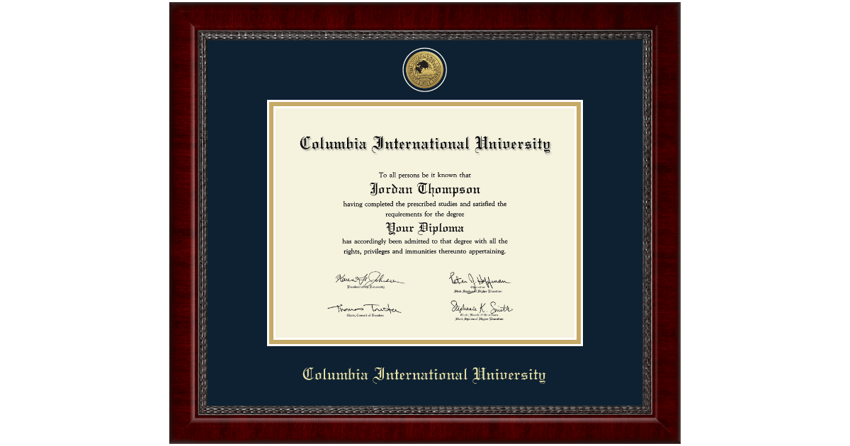 Gold Engraved Medallion Diploma Frame in Sutton Columbia International