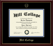 Hill College Gold Embossed Diploma Frame in Galleria