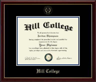 Hill College diploma frame - Gold Embossed Diploma Frame in Galleria