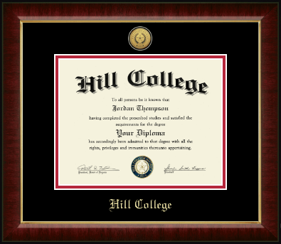 Hill College diploma frame - Gold Engraved Medallion Diploma Frame in Murano