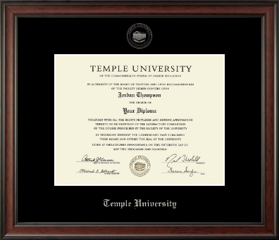Temple University diploma frame - Silver Embossed Diploma Frame in Studio