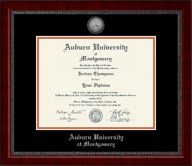 Auburn University Montgomery diploma frame - Silver Engraved Medallion Diploma Frame in Sutton