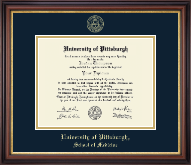 University of Pittsburgh diploma frame - Gold Embossed Diploma Frame in Regency Gold