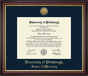 University of Pittsburgh diploma frame - Gold Engraved Medallion Diploma Frame in Regency Gold