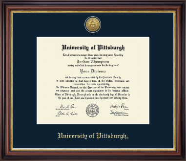 University of Pittsburgh diploma frame - Gold Engraved Medallion Diploma Frame in Regency Gold
