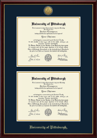 Gold Engraved Double Diploma Frame