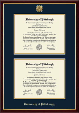 University of Pittsburgh diploma frame - Gold Engraved Double Diploma Frame in Galleria