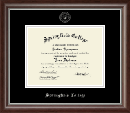 Springfield College Silver Embossed Diploma Frame in Devonshire
