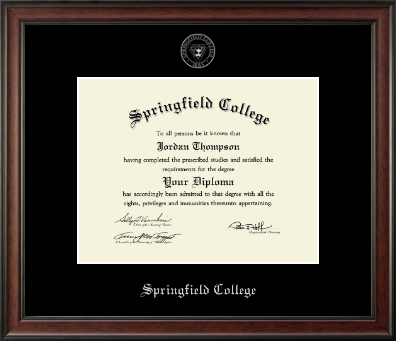 Springfield College diploma frame - Silver Embossed Diploma Frame in Studio