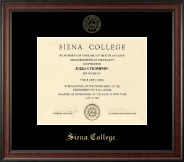 Siena College Gold Embossed Diploma Frame in Studio