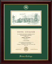 Siena College diploma frame - Campus Scene Masterpiece Medallion Diploma Frame in Gallery