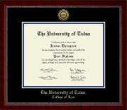 The University of Tulsa diploma frame - Gold Engraved Medallion Diploma Frame in Sutton