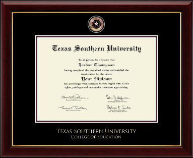 Texas Southern University diploma frame - Masterpiece Medallion Diploma Frame in Gallery