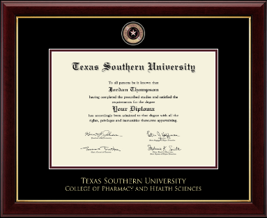 Texas Southern University diploma frame - Masterpiece Medallion Diploma Frame in Gallery