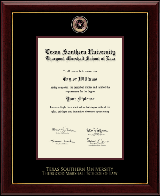 Texas Southern University diploma frame - Masterpiece Medallion Diploma Frame in Gallery