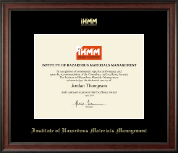 Institute of Hazardous Materials Management certificate frame - Gold Embossed Certificate Frame in Studio