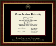 Texas Southern University diploma frame - Gold Embossed Diploma Frame in Murano