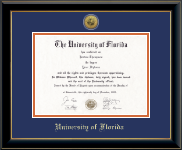 University of Florida diploma frame - Gold Engraved Medallion Diploma Frame in Onyx Gold