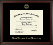 West Virginia State University Gold Embossed Diploma Frame in Studio