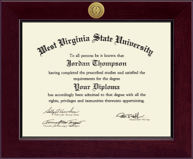 West Virginia State University diploma frame - Century Gold Engraved Diploma Frame in Cordova
