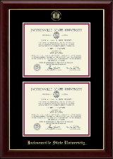 Jacksonville State University Double Diploma Frame in Gallery