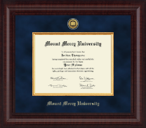 Mount Mercy University Presidential Gold Engraved Diploma Frame in Premier