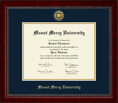 Mount Mercy University diploma frame - Gold Engraved Medallion Diploma Frame in Sutton