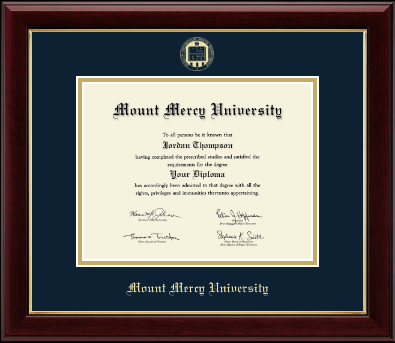 Mount Mercy University diploma frame - Gold Embossed Diploma Frame in Gallery