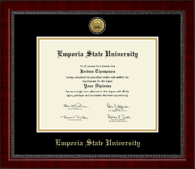 Emporia State University diploma frame - Gold Engraved Medallion Diploma Frame in Sutton