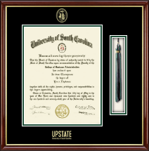 University of South Carolina Upstate Tassel Edition Diploma Frame in Southport Gold