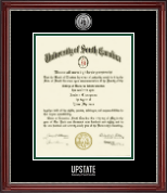 University of South Carolina Upstate Silver Engraved Medallion Diploma Frame in Kensington Silver