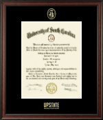 University of South Carolina Upstate Gold Embossed Diploma Frame in Studio