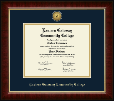 Eastern Gateway Community College diploma frame - Gold Engraved Medallion Diploma Frame in Murano