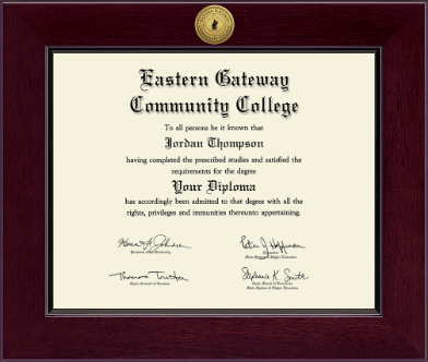 Eastern Gateway Community College diploma frame - Century Gold Engraved Diploma Frame in Cordova