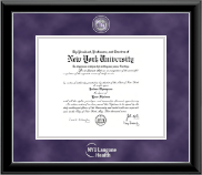 New York University NYU Langone Health Residency Certificate Masterpiece Frame in Onyx Silver