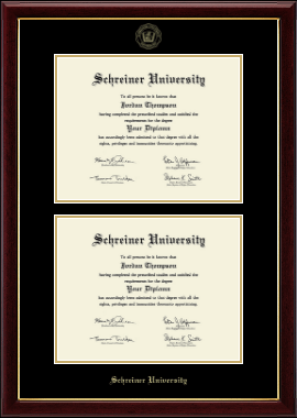 Schreiner University diploma frame - Double Diploma Frame in Gallery