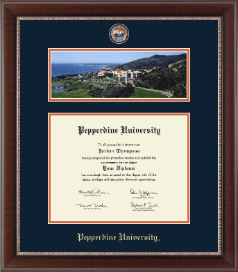 Pepperdine University diploma frame - Campus Scene Masterpiece Medallion Diploma Frame in Chateau